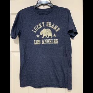 Lucky Brand boys soft tshirt size large (14/16), navy blue, gently used